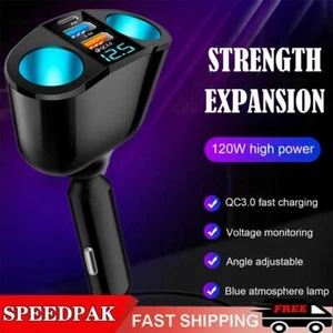 2in1 LED 2 Way Car Cigarette Lighter Socket Splitter Charger Adapter} Dual X7H9 - Zdjęcie 1 z 12