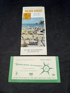 Folleto/inserto Golden Nugget On Ocean 186th Street Miami Beach Florida FL años 60 - Imagen 1 de 8