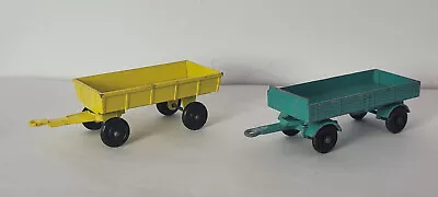 Trailer Wagon Hay Yellow Blue Mercedes Matchbox Lesney lot Rare Vintage - Image 1 of 4