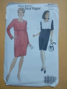 Vogue 8520 Misses 1990's Loose Fitting Maternity Dress Pattern Sz 18-22 Uncut - Picture 1 of 2