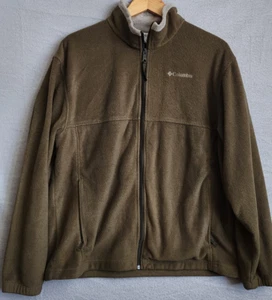 Columbia Men's Full Zip Olive Green Fleece Jacket Size Large - Picture 1 of 3