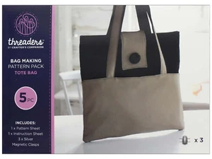 AA Crafters Companion THREADERS BAG MAKING PATTERN PACK TOTE BAG KIT - Picture 1 of 1