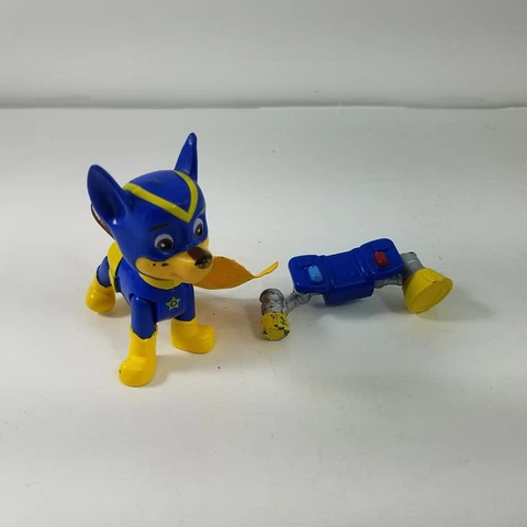Paw Patrol Chase Super Pups Figure With Cape & Removable Pack - HTF Complete Cover
