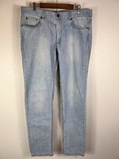 Zara Man Light Wash Blue Denim Jeans Sz 36 Straight Leg 5 Pocket Design