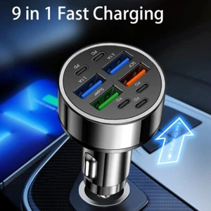 Chargeur Voiture Rapide 9en1 avec 4 Ports USB et PD Type C pour Appareils de Cha - Photo 1 sur 12
