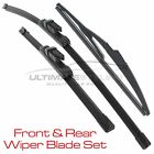 Front Windscreen Wiper Blades & Rear Wiper Blade Renault Zoe Hatchback 2012->