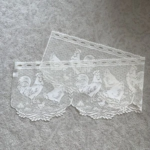 Vintage Lace Window Valance Roosters Cottage 40 wide x 15 long - Picture 1 of 5