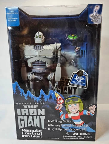WB The Iron Giant Remote Control Robot Toy Figure Walking Missile Light Sound Cover