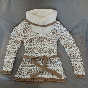 Ann Taylor Size S Women's Knit Sweater Belted Pull Over Cowl Neck  - Picture 1 of 8