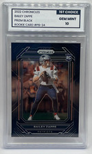 2022 CHRONICLES PRIZM BLACK BAILEY ZAPPE ROOKIE #PB-24 1st Choice Graded 10