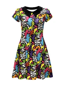 Vestido para mujer Zig Zag Ondas Rayas Geométrico Estampado Abstracto Cuello Alternativo - Imagen 1 de 2