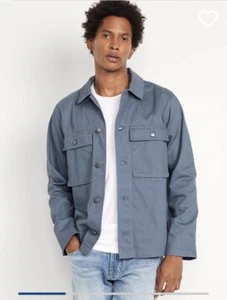 Old Navy Men’s  Size XXL Men’s Utility Shacket Light Blue NWT - Picture 1 of 6