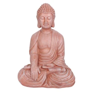 Terracotta Effect 52cm Sitting Garden Buddha - Picture 1 of 6