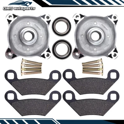 Front Wheel Hubs & Bearings Studs Brake Pads for Polaris RZR-800 RZR-800-S 08-14 - Image 1 of 4