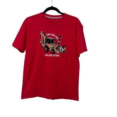 Camisa masculina manga curta Volcom can you dig it red digger gráfica nova com etiquetas meninos Tamanho: - Imagem 1 de 4