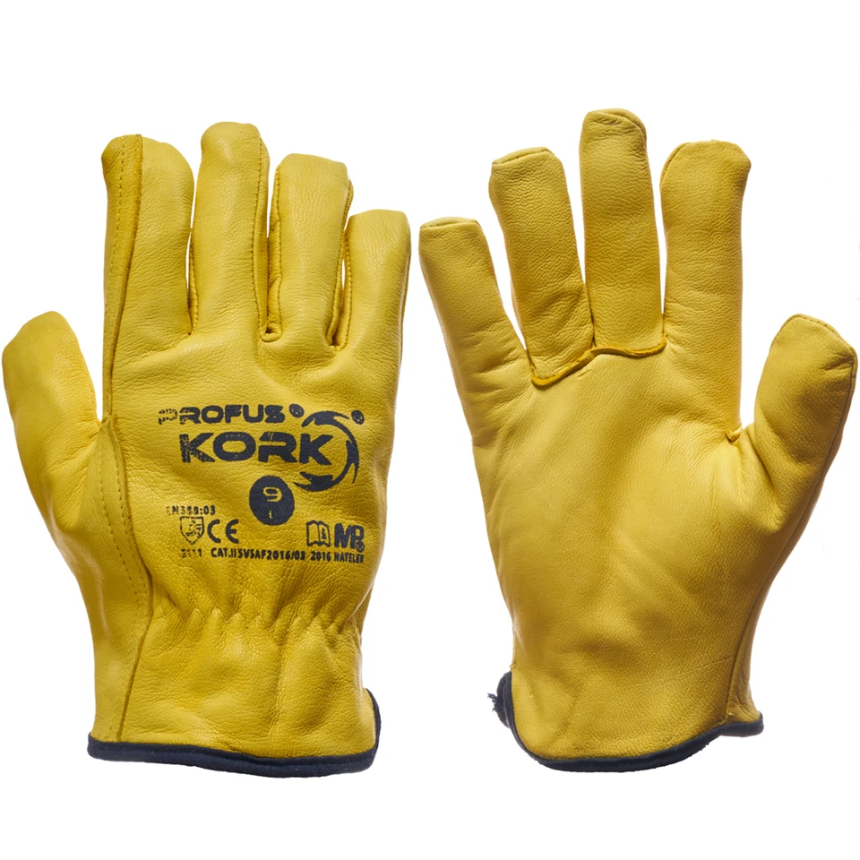 Arbeitshandschuhe Winterhandschuhe Leder Schutzhandschuhe Gefüttert (KORK-1 ) - Bild 1 von 1