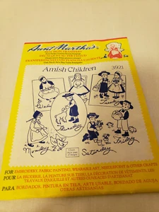 Aunt Martha's Hot Iron Transfers #3921 Amish Children Days of the Week Sealed - Picture 1 of 4
