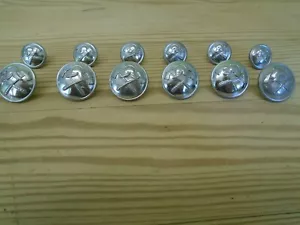 FIREMAN'S FANCY DRESS COSTUME BUTTONS, Full Set - Picture 1 of 2