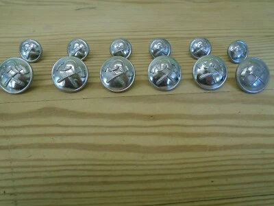 GENERIC FIRE BRIGADE / SERVICE BUTTONS, FULL SET - Image 1 of 2