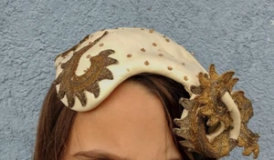 old collection antique hat leather hair accessory Skull Cap - Picture 1 of 9