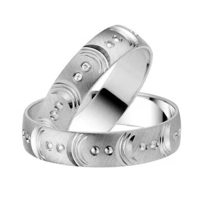 Anillo de boda Rauschmayer 03662 en 585/- oro blanco con gafas 0,01 ct. w/p2 - Imagen 1 de 1