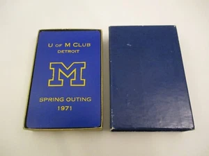 Vintage 1971 Playing Cards Univeristy of Michigan U of M Club Detroit - Picture 1 of 5