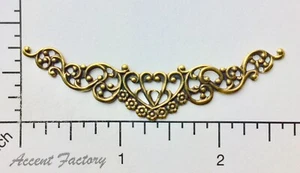 13223 Brass Oxidized Victorian Swag Filigree Jewelry Finding - Picture 1 of 3