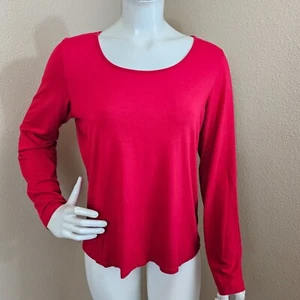 EILEEN FISHER Red Rayon Lycra Long Sleeve Top~Size PL - Picture 1 of 10