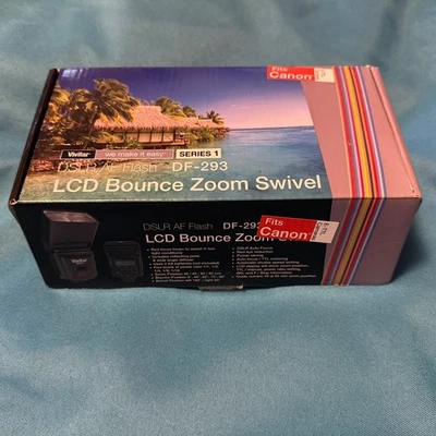 Vivitar DF-293 LCD Bounce Zoom swivel mount flash for cannon - Image 1 of 4