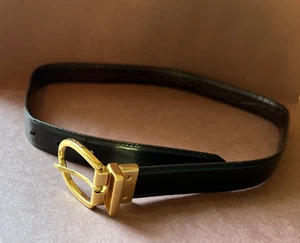 Ralph Lauren Wendegürtel dunkelbraun Kroko/schwarz Glattleder - Bild 1 von 11