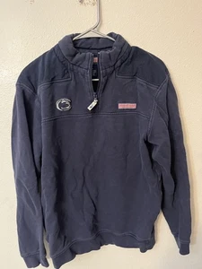 Suéter Vineyard Vines Para Hombres S Manga Larga 1/4 Cremallera Pullover Azul Marino Penn St Emb - Imagen 1 de 5