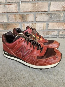 Mens New Balance 574 RED Dragons Leather Running Shoes M574LERD RARE Size 11D - Picture 1 of 23