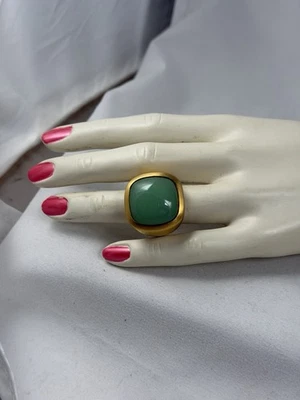 Anillo Lucas Jack Cepillado Tono Dorado Talla Distintiva Resina Flourescente Foto 1 de 4