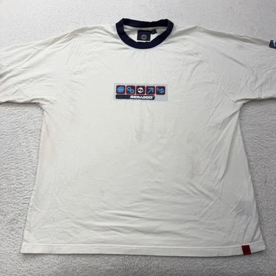 Camiseta masculina gráfica Bombardier Sea Doo branca azul GG gola redonda - Imagem 1 de 4