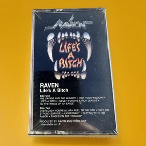 RAVEN  Life’s A Bitch US Atlantic NWOBHM Cassette Tape New Old Stock NOS 1980’s - Imagen 1 de 5