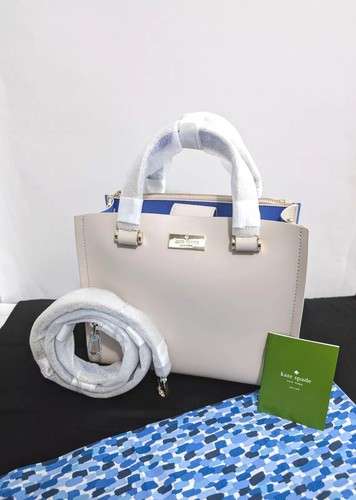 Borsa a tracolla Kate Spade Arbour Hill Kyra in pelle pomice & adventure blu nuova con etichette