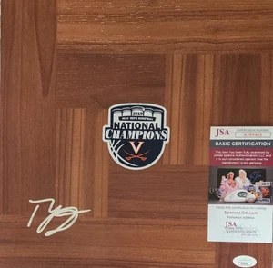 Tablero de piso firmado por Ty Jerome con certificado de autenticidad JSA #AI99401 Virginia 2019 campeones nacionales - Imagen 1 de 3