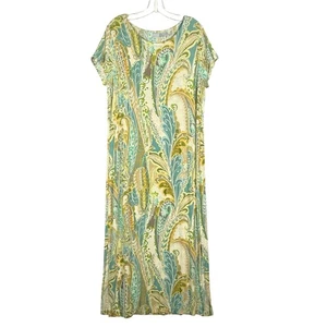 Chico's Travelers Maxikleid Paisley Flügelärmel 2 Damen 12/14 knitterarm - Bild 1 von 10