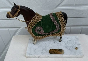 Vintage Breyer Proud Arabian Stallion Marble Base Mounted USA - Picture 1 of 7