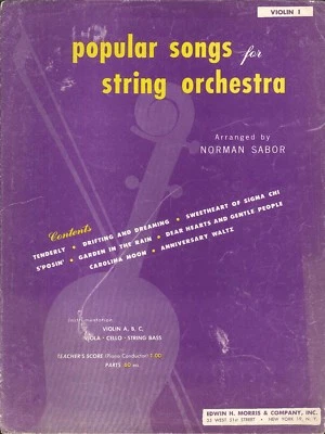 Vintage Popular Songs For String Orchestra Violin I Part Sabor 1949 Tenderly  - Image 1 of 4