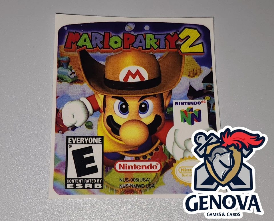 Etiqueta adhesiva de repuesto para juego Mario Party 2 N64 precortada Foto 1 de 1