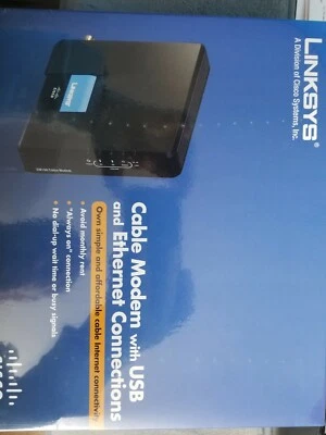 Cisco-Linksys Cable Modem with Ethernet USB Connection. CM100 Brand New  - Image 1 of 4