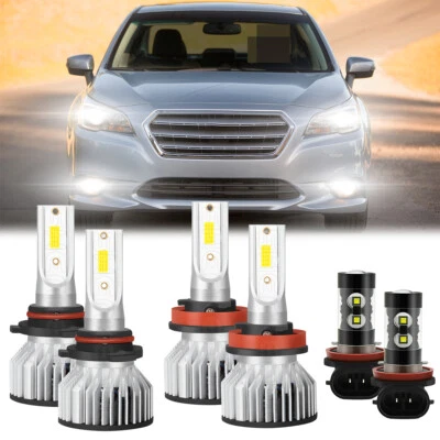CONJUNTO para Subaru Legacy 2015 2016 2017 2018 farol de LED + lâmpadas de neblina brancas - Imagem 1 de 4