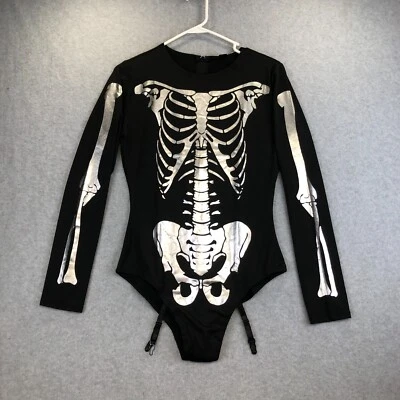 全新带标签 Frederick's of Hollywood Jump My Bones 紧身衣 黑色 女式 XL 性感服装 — 第 1/4 张图片