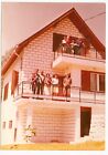 Original Vintage Photo Big Family Posing Terrace Balcony Home House