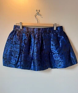 Jack Wills - Royal Blue And Black Paisley Print Mini Skirt - Womens - UK 8 - Picture 1 of 5