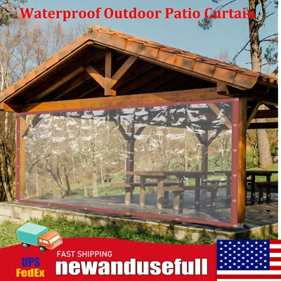Impermeable Exterior Patio Cortina Vinilo Enrollable Transparente Toldo Toldo Recinto Foto 1 de 4