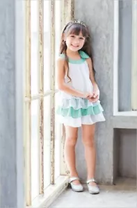 Toddler girl summer dress/ML Brand/ Shoulder Tie Elastic Waist Tiered White(New) - Picture 1 of 6