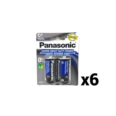 12 PANASONIC C BATTERIES SUPER HEAVY DUTY ZINC CARBON BATTERY NEW EXP 2027 - Image 1 of 2