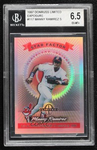 1997 Donruss Limited Star Factor Limited Exposure Manny Ramirez #117 BGS 6.5